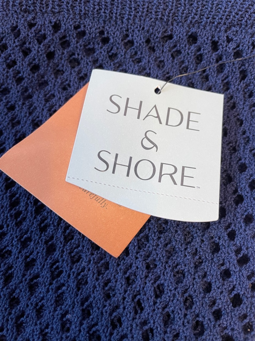 NWT Shade & Shore Navy Open-Weave swim Wrap pants. Size L 10/12 - Picture 2 of 5